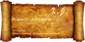 Kupecz Julianna névjegykártya